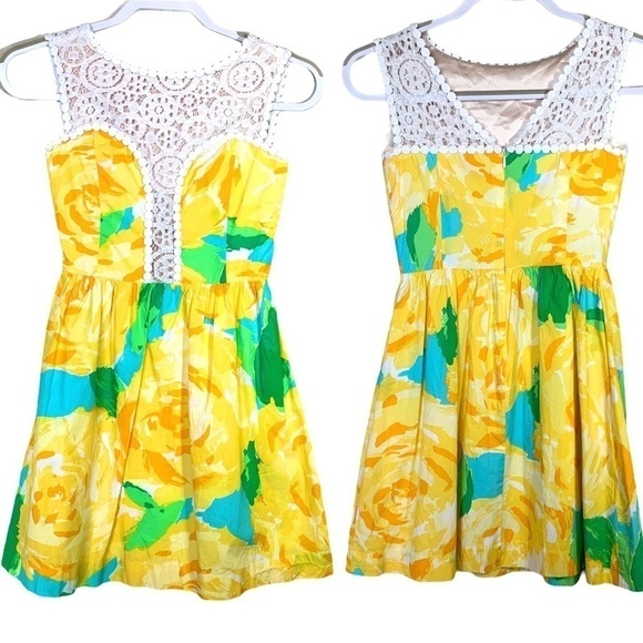 Lilly Pulitzer Sunglow Yellow First Impressions Raegan Dress Size 00 Holy Grail - Picture 5 of 17